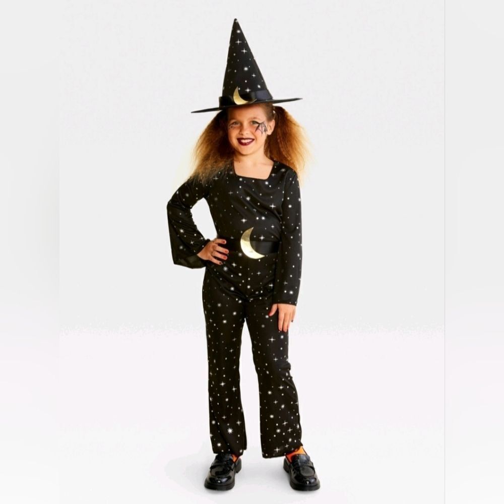 New Hyde And Eek Kids Witch Halloween Costume With Hat, Size M 8